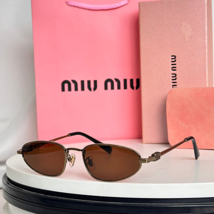 Oval Metal Frame MIU Sunglasses