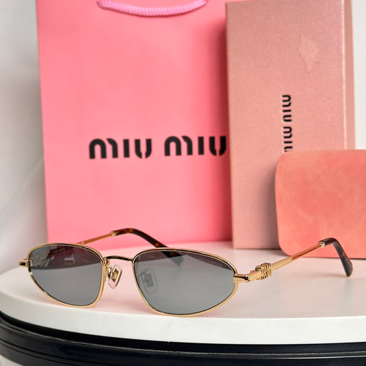 Oval Metal Frame MIU Sunglasses