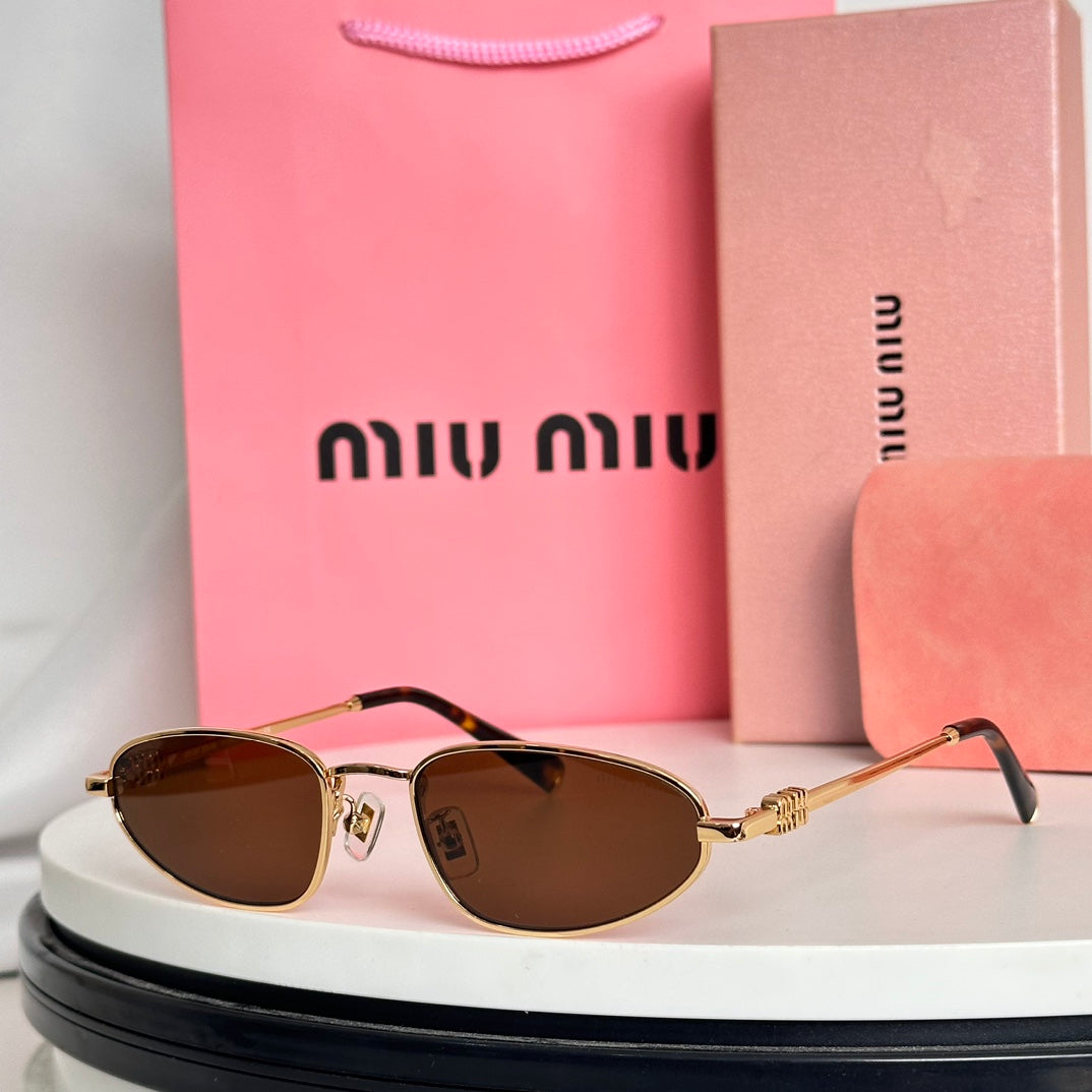 Oval Metal Frame MIU Sunglasses