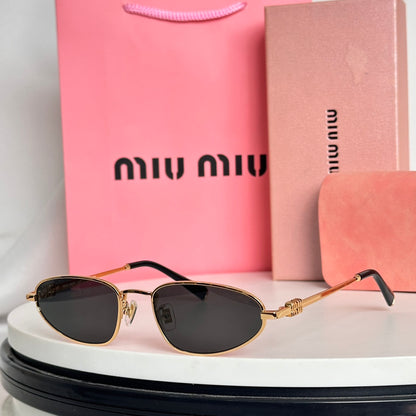 Oval Metal Frame MIU Sunglasses