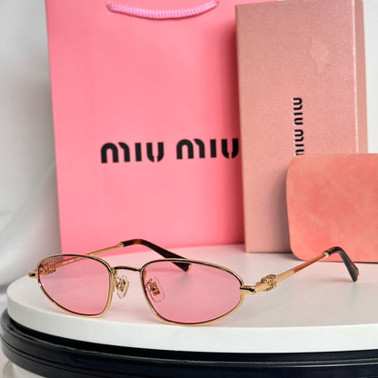 Oval Metal Frame MIU Sunglasses