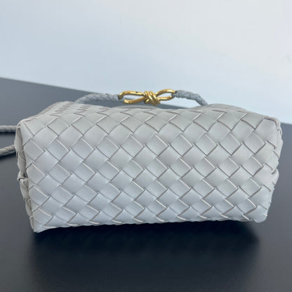 Small Andiamo Tote Grey Woven Leather BTV - Level 5