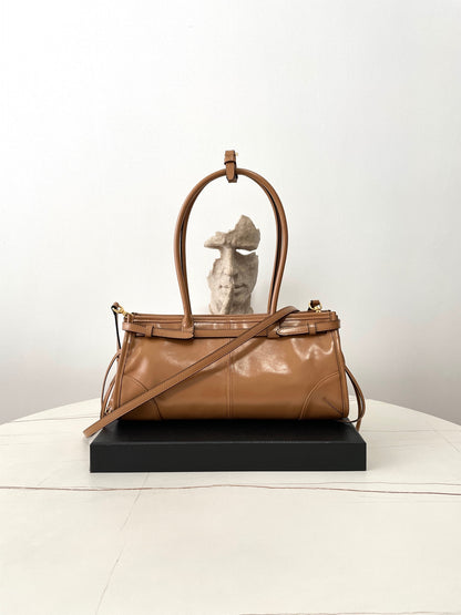 Bonnie Medium Leather Bag Brown - Level 5