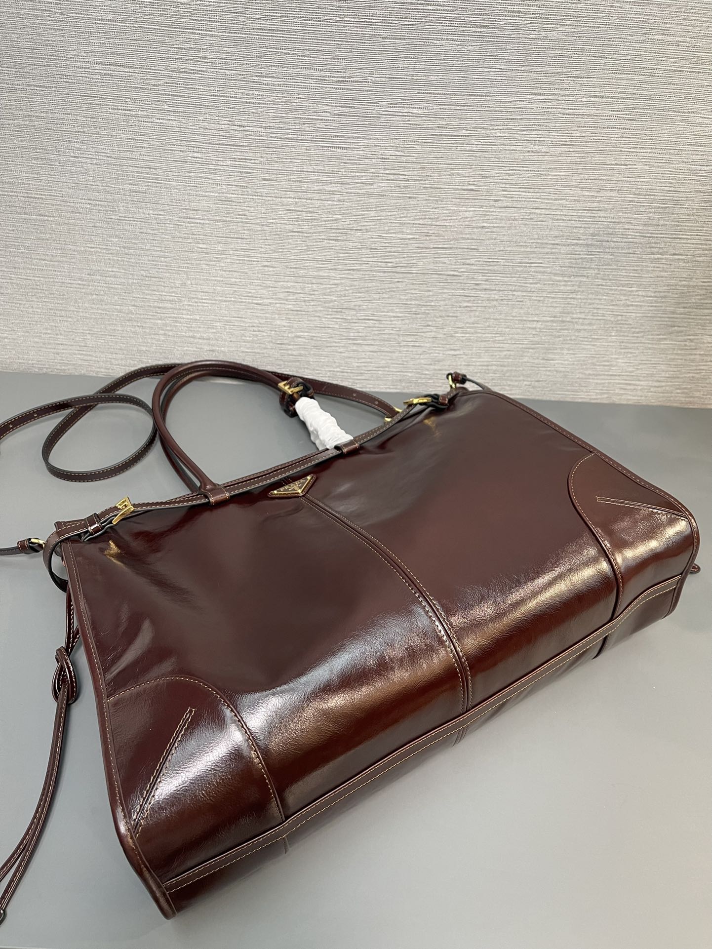 Extra Large Leather Bag Dark Brown PRD - Level 5