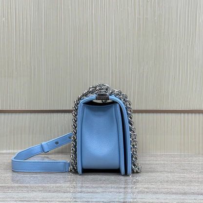 Blue Caviar Leather Medium Boy Bag - Level X