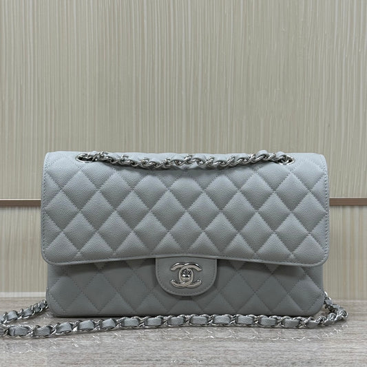 Grey Caviar Leather Medium Flap Bag - Level X