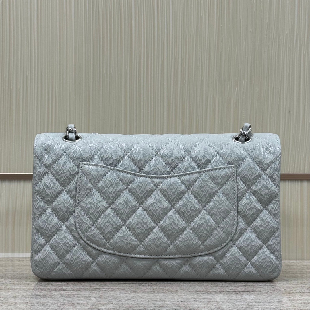 Grey Caviar Leather Medium Flap Bag - Level X