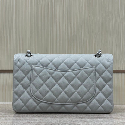 Grey Caviar Leather Medium Flap Bag - Level X