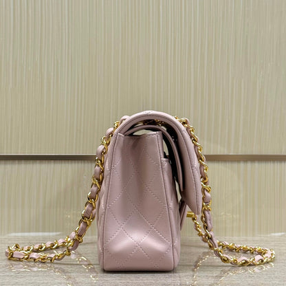 Light Pink Lambskin Leather Medium Flap Bag - Level X