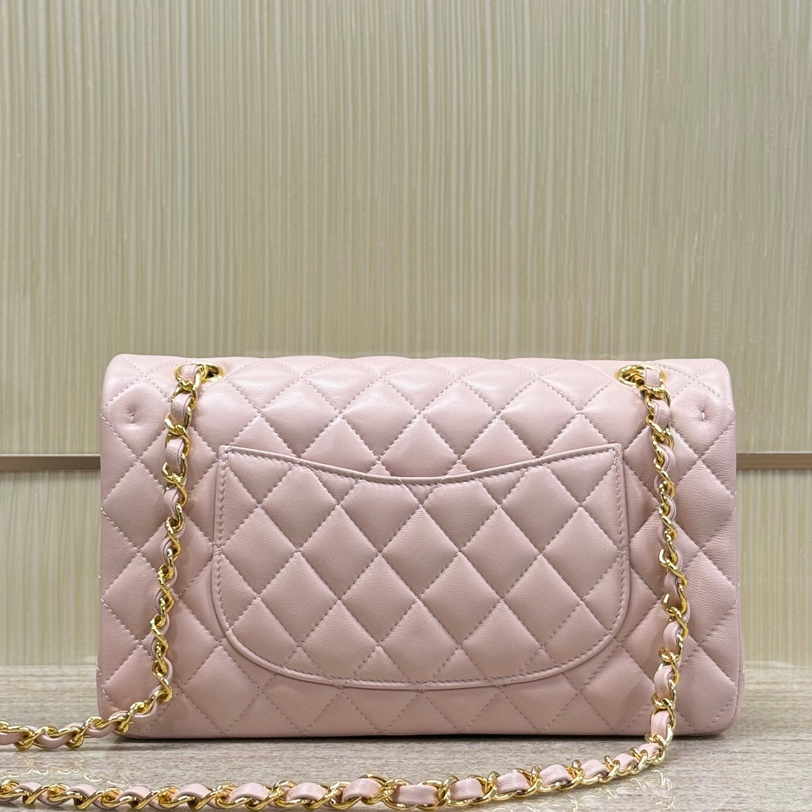 Light Pink Lambskin Leather Medium Flap Bag - Level X