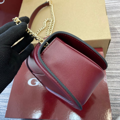 Blondie Leather Chain Bag Dark Red GCI - Level 5