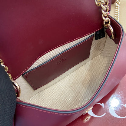 Blondie Leather Chain Bag Dark Red GCI - Level 5