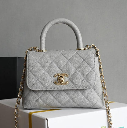 Mini Coco Top Handle Grey Caviar Leather CNL - Level 5