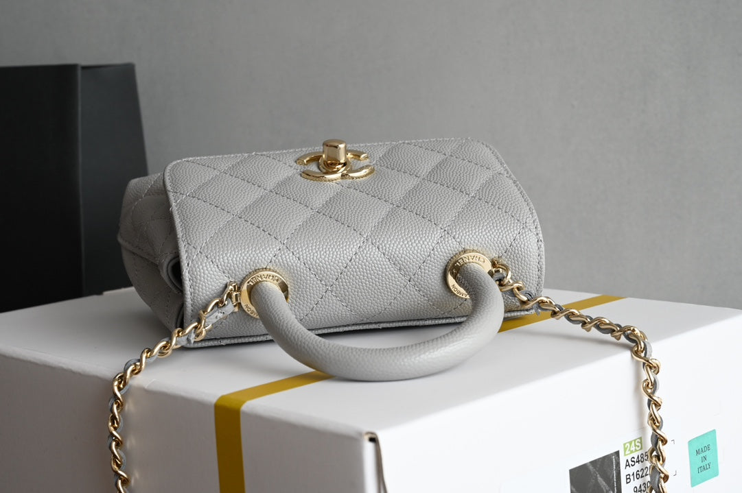 Mini Coco Top Handle Grey Caviar Leather CNL - Level 5