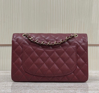 Dark Red Caviar Leather Small Flap Bag CNL - Level X