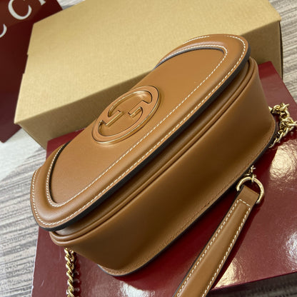 Blondie Leather Chain Bag Brown GCI - Level 5