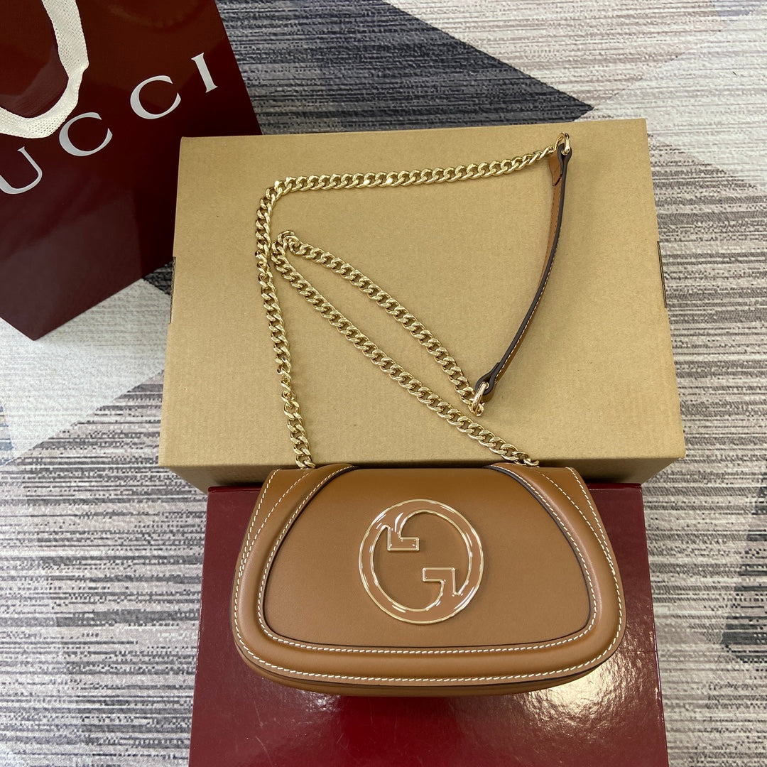 Blondie Leather Chain Bag Brown GCI - Level 5