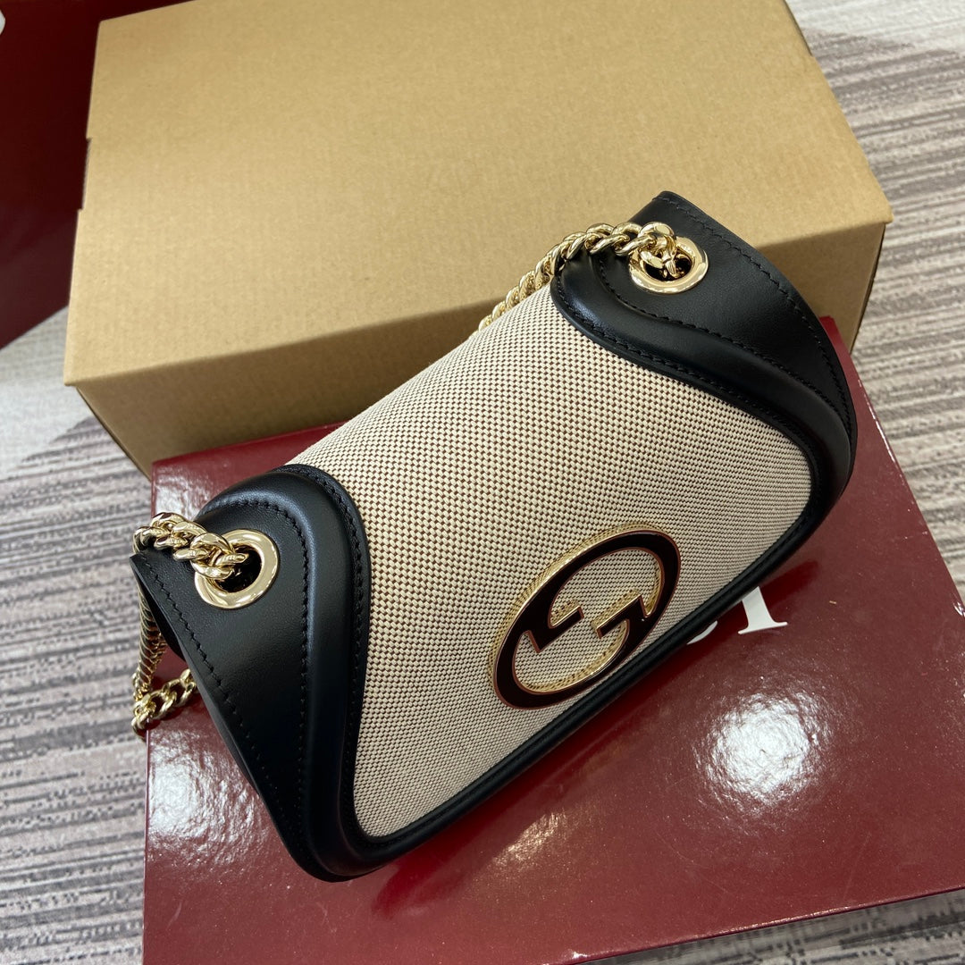 Blondie Leather & Canvas Chain Bag Black GCI - Level 5