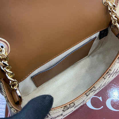 Blondie Leather & Canvas Chain Bag Brown Monogram GCI - Level 5