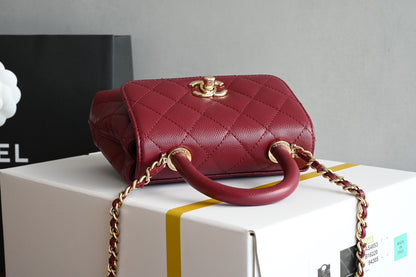 Mini Coco Top Handle Dark Red Caviar Leather CNL - Level 5