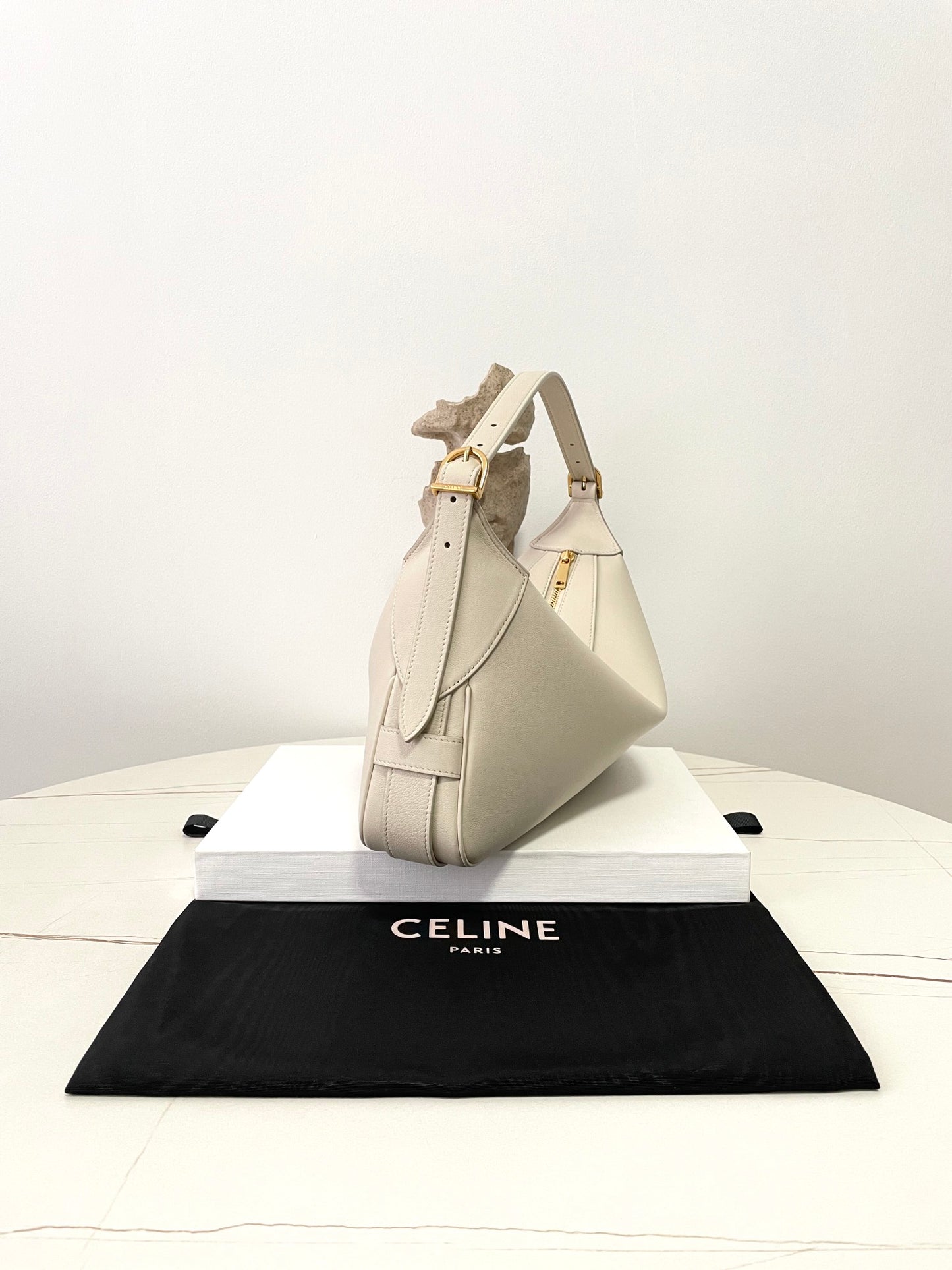 Cream White Leather Romy Bag - Level 5