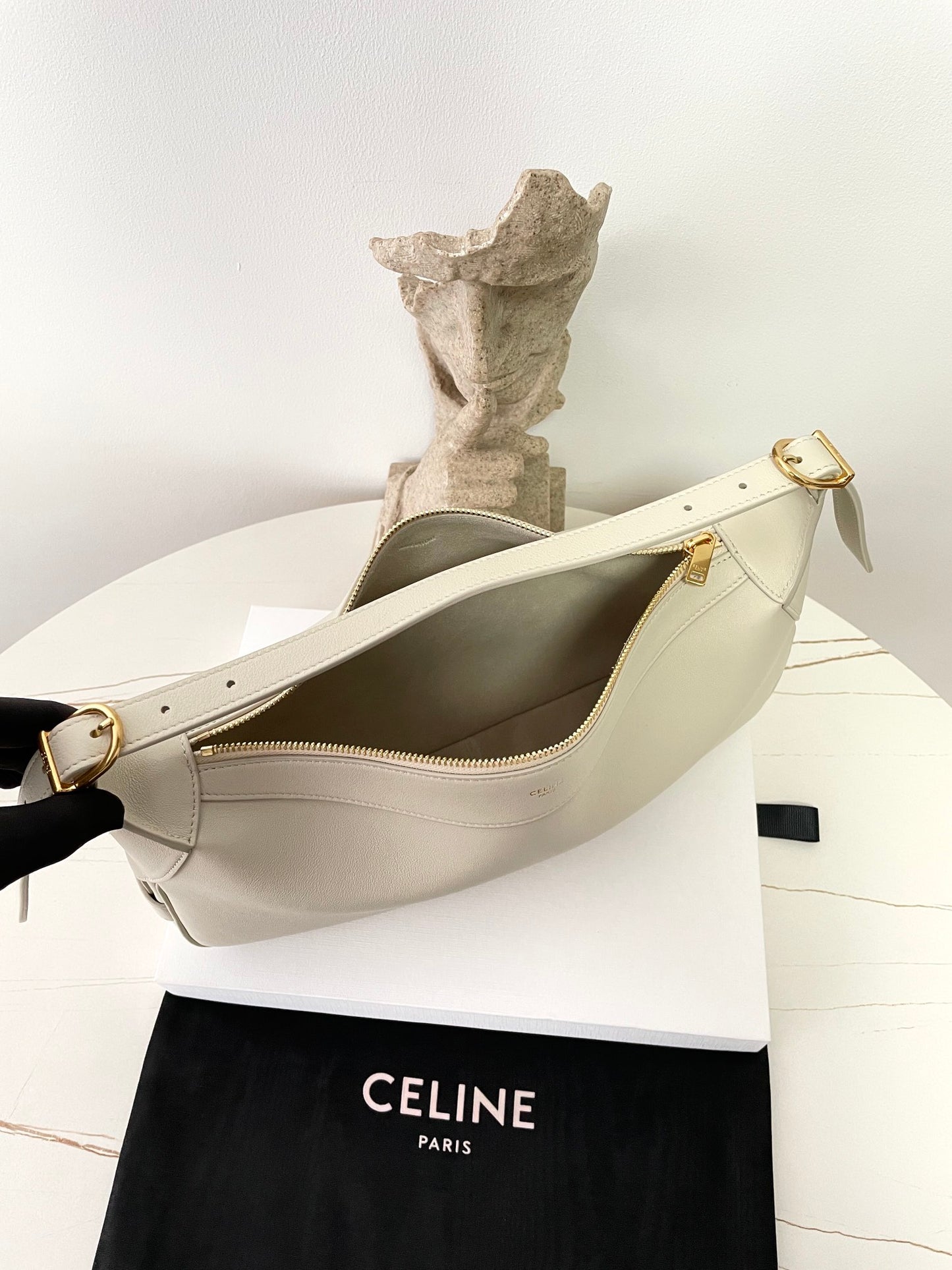 Cream White Leather Romy Bag - Level 5