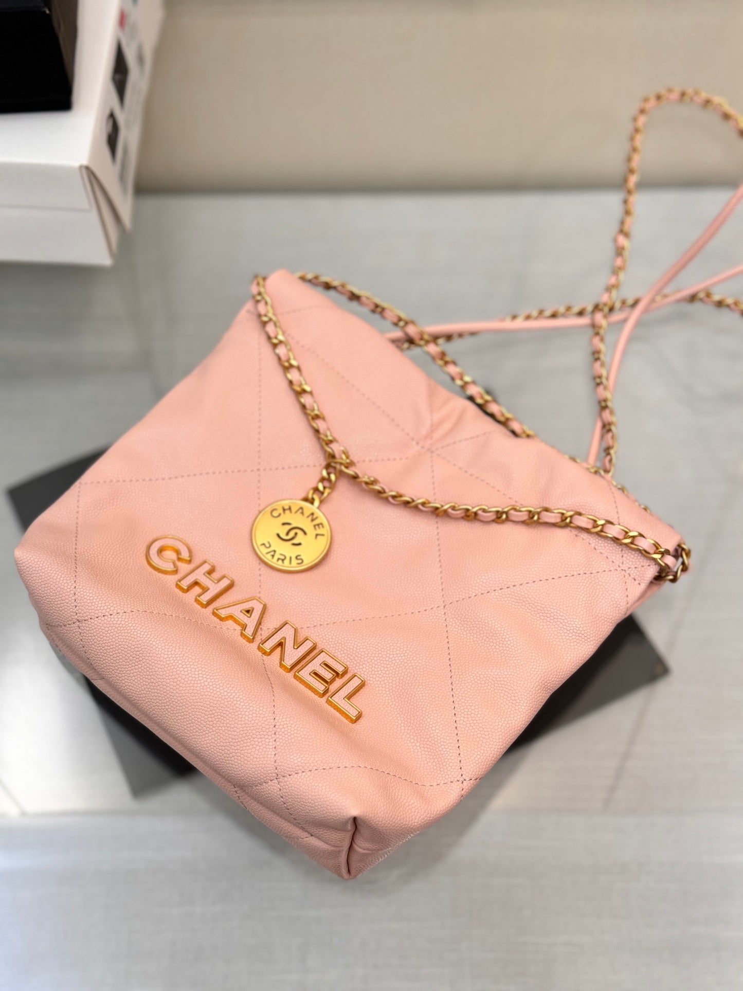 22 Mini Bag Pink Caviar Leather CNL - Level 5