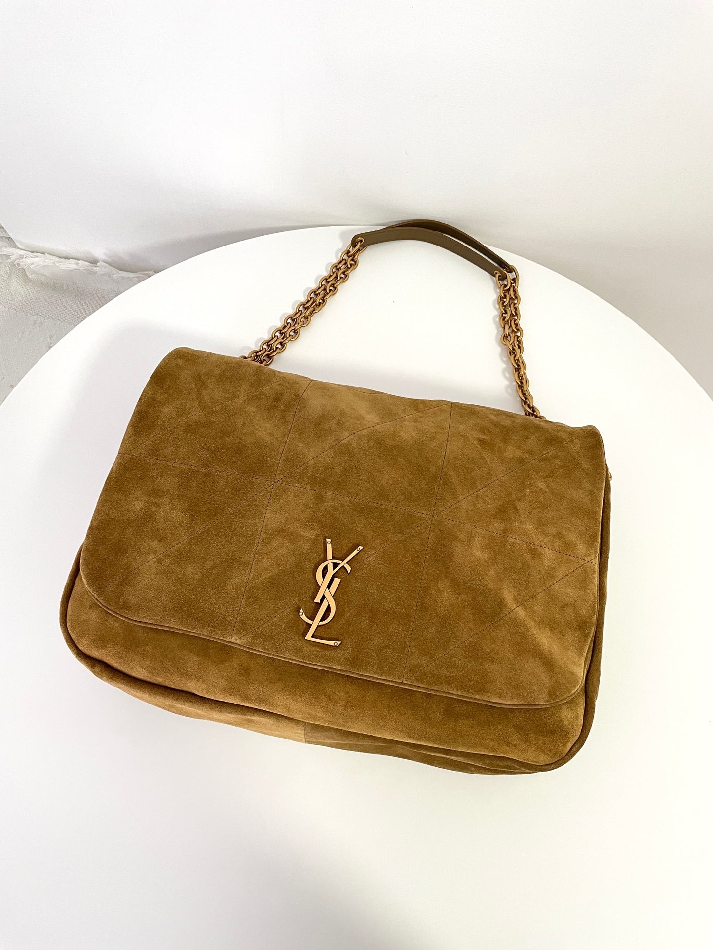 Brown Suede Large Jamie Bag YLS - Level 5