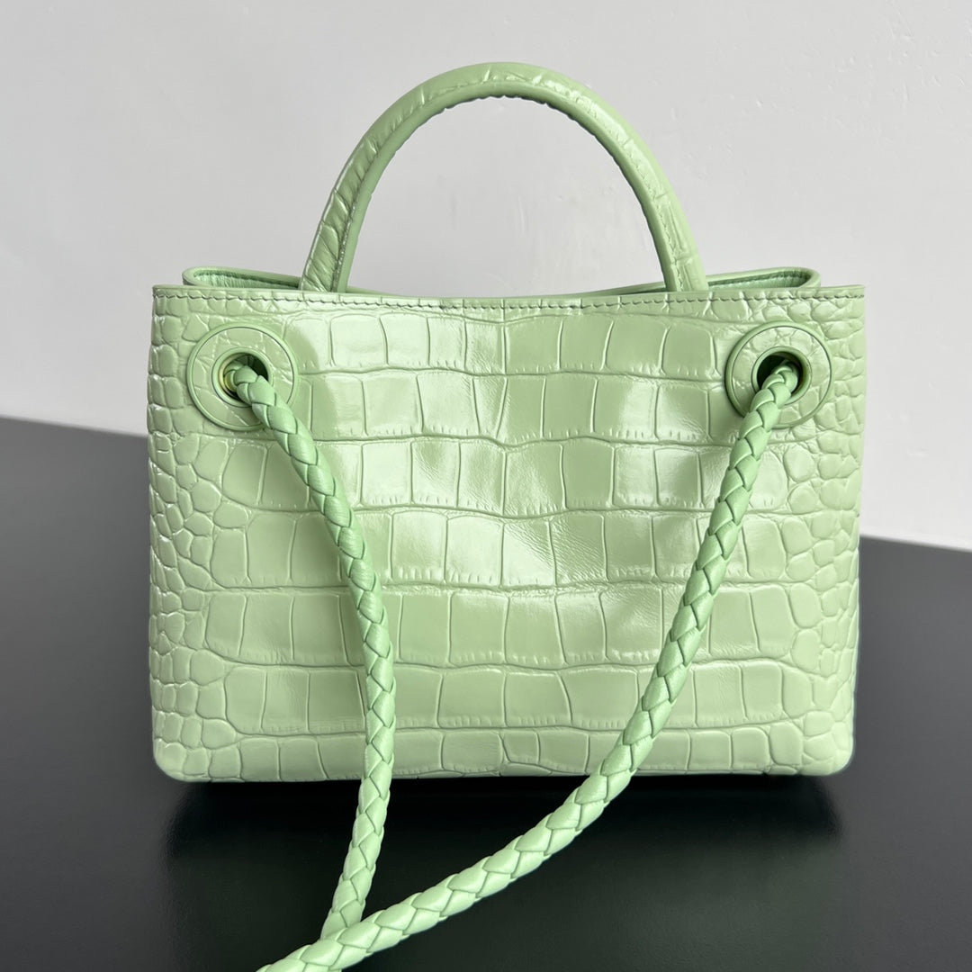 Mini Andiamo Tote Light Green Crocodile - Level 5