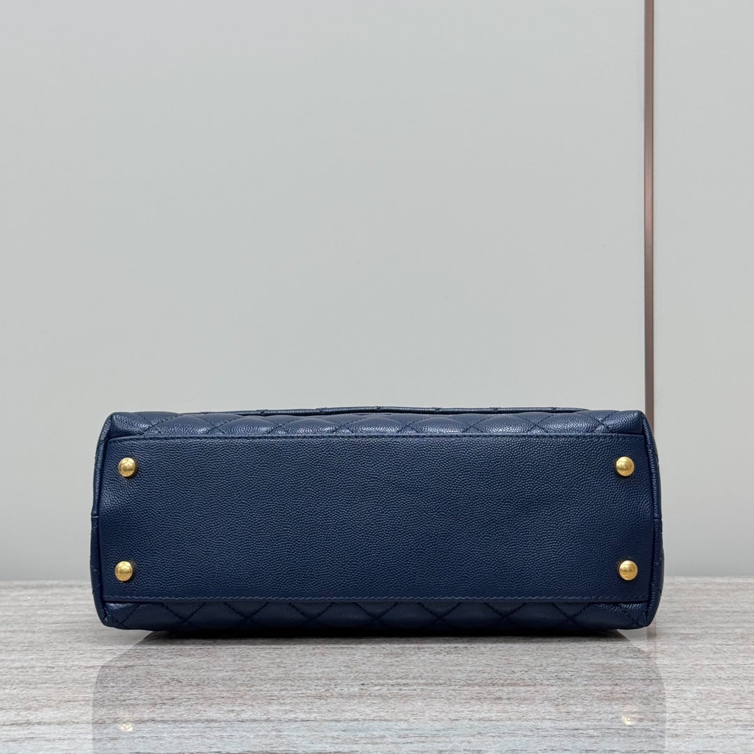 Medium Coco Top Handle Dark Blue Caviar Leather CNL - Level X