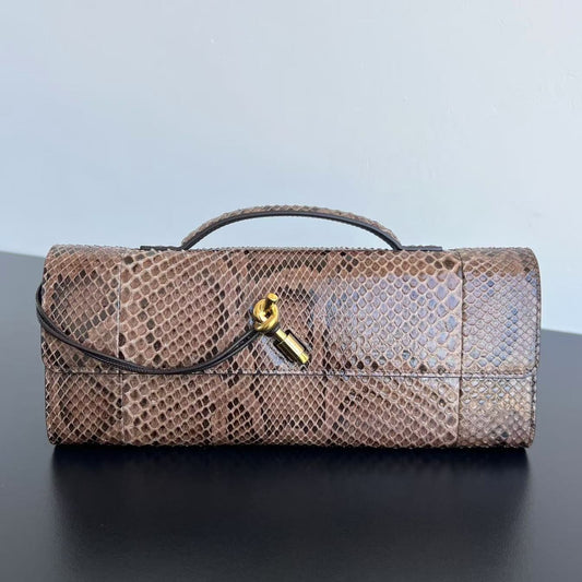 Brown Python Andiamo Clutch - Level 5