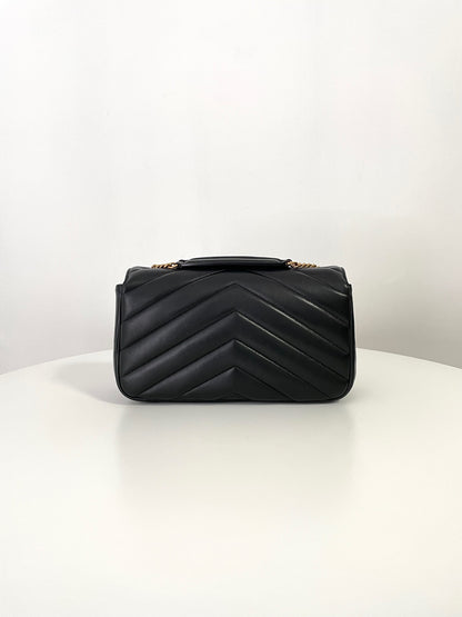 Black Leather New Medium Loulou Bag - Level 5
