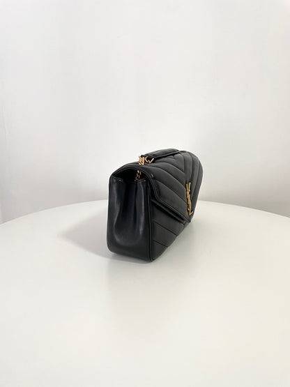 Black Leather New Medium Loulou Bag - Level 5