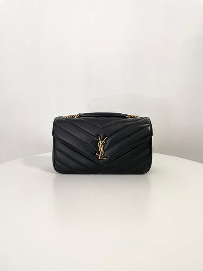 Black Leather New Medium Loulou Bag - Level 5
