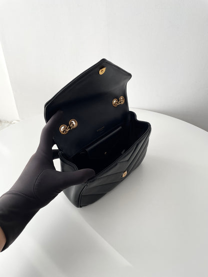 Black Leather New Small Loulou Bag - Level 5