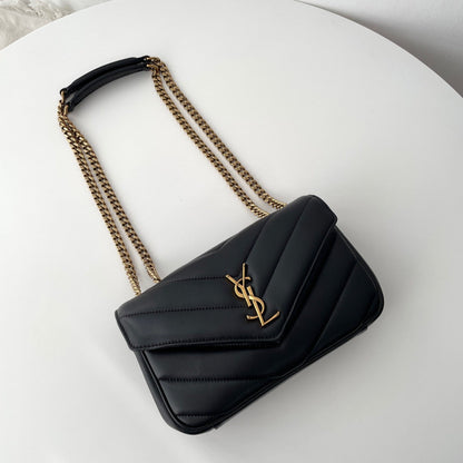 Black Leather New Small Loulou Bag - Level 5