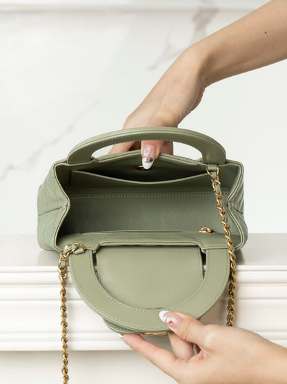 Kelly Bag Mint Green Lambskin Leather - Level 5