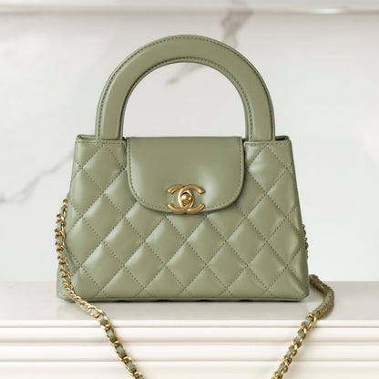 Kelly Bag Mint Green Lambskin Leather - Level 5