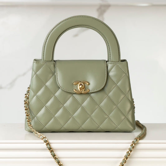 Kelly Bag Mint Green Lambskin Leather - Level 5