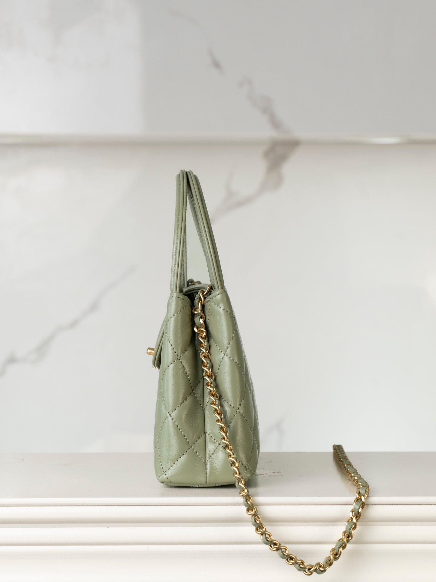 Kelly Bag Mint Green Lambskin Leather - Level 5