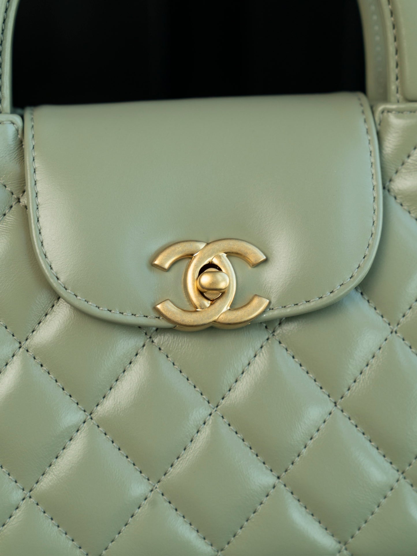Kelly Bag Mint Green Lambskin Leather - Level 5