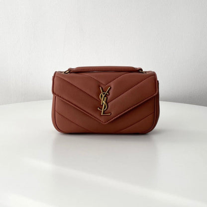 Rose Sand Leather New Mini Loulou Bag - Level 5