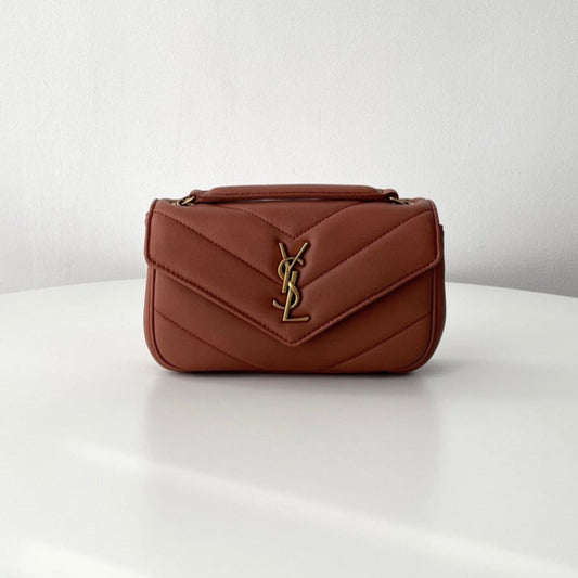 Rose Sand Leather New Mini Loulou Bag - Level 5