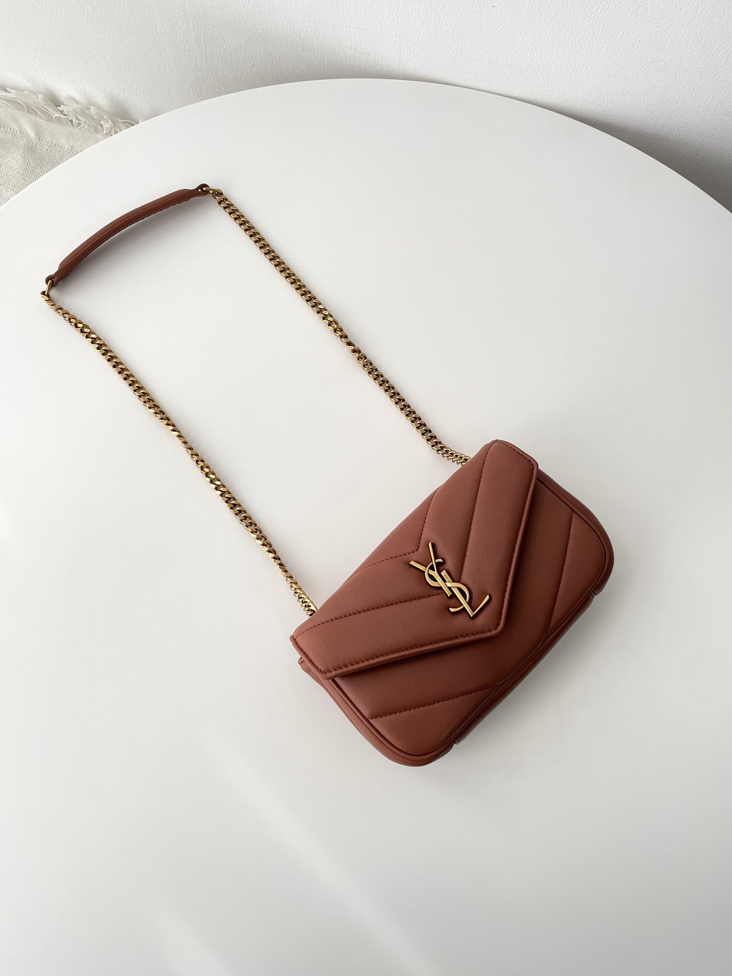 Rose Sand Leather New Mini Loulou Bag - Level 5