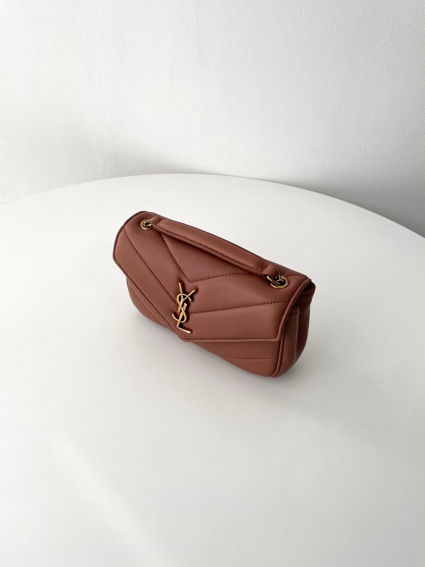 Rose Sand Leather New Mini Loulou Bag - Level 5
