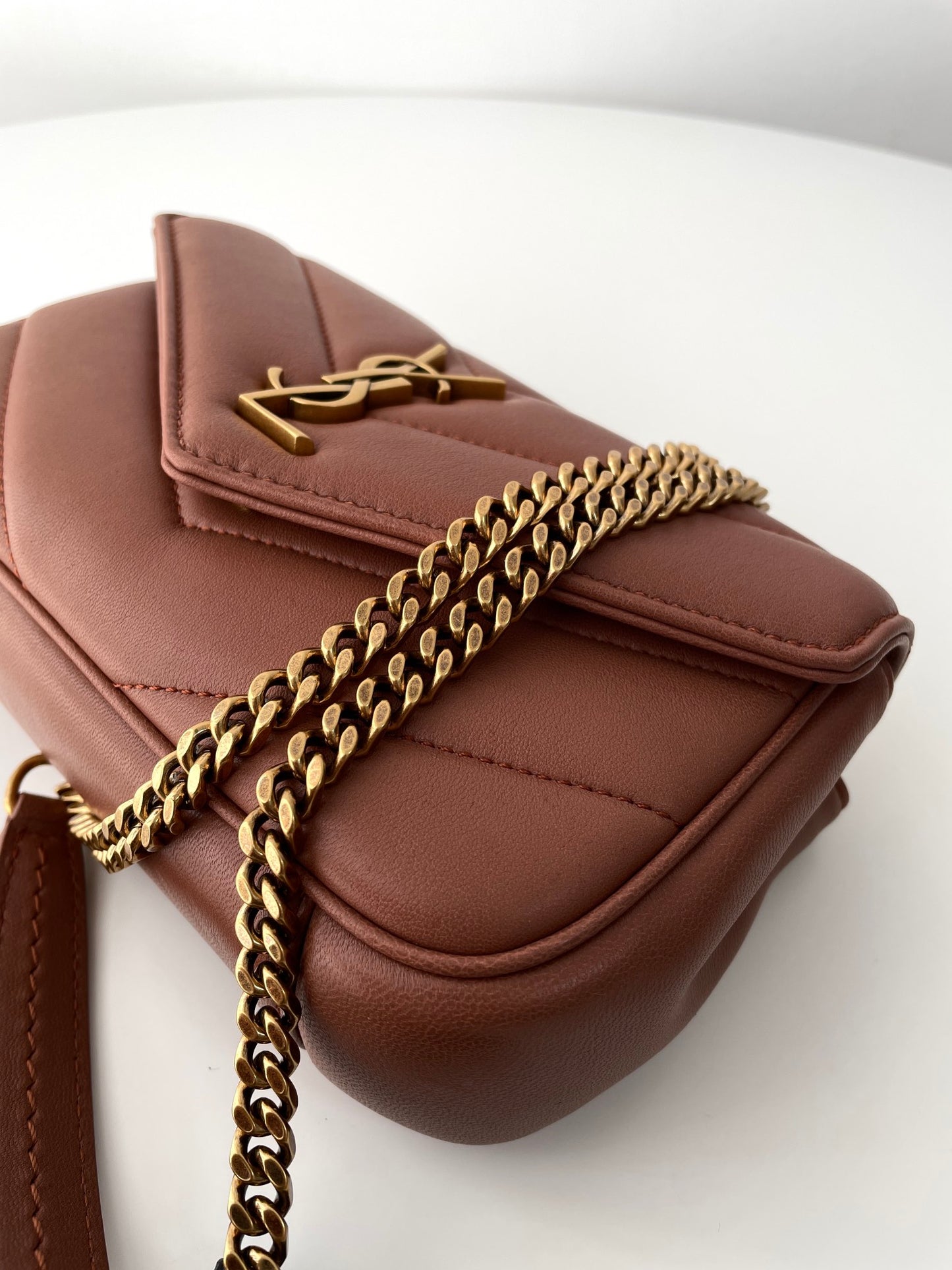 Rose Sand Leather New Mini Loulou Bag - Level 5
