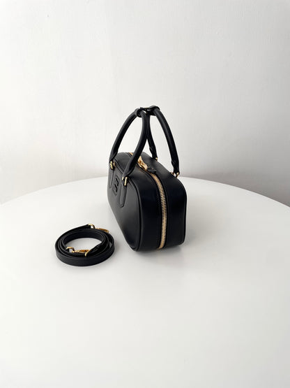 Black Leather Medium Arcadie Bag - Level 5