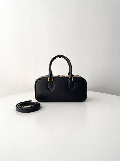 Black Leather Medium Arcadie Bag - Level 5