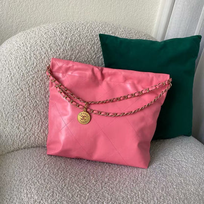 Pink Leather Small 22 Tote Bag - Level 4