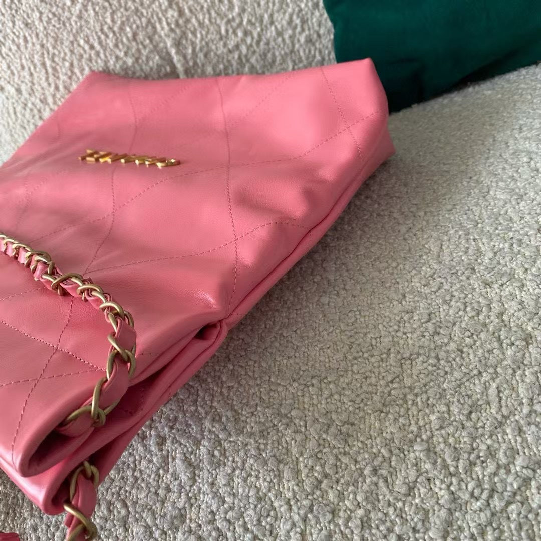 Pink Leather Small 22 Tote Bag - Level 4
